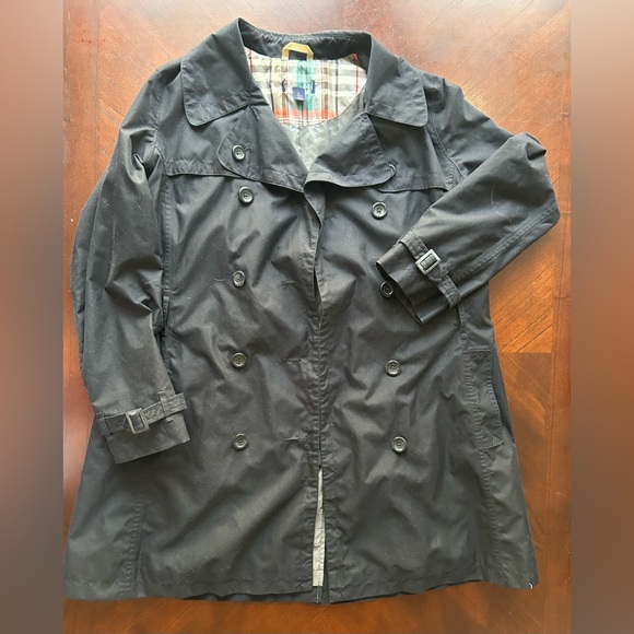 Black Double-Breasted Trench Coat - Picture 2 of 8